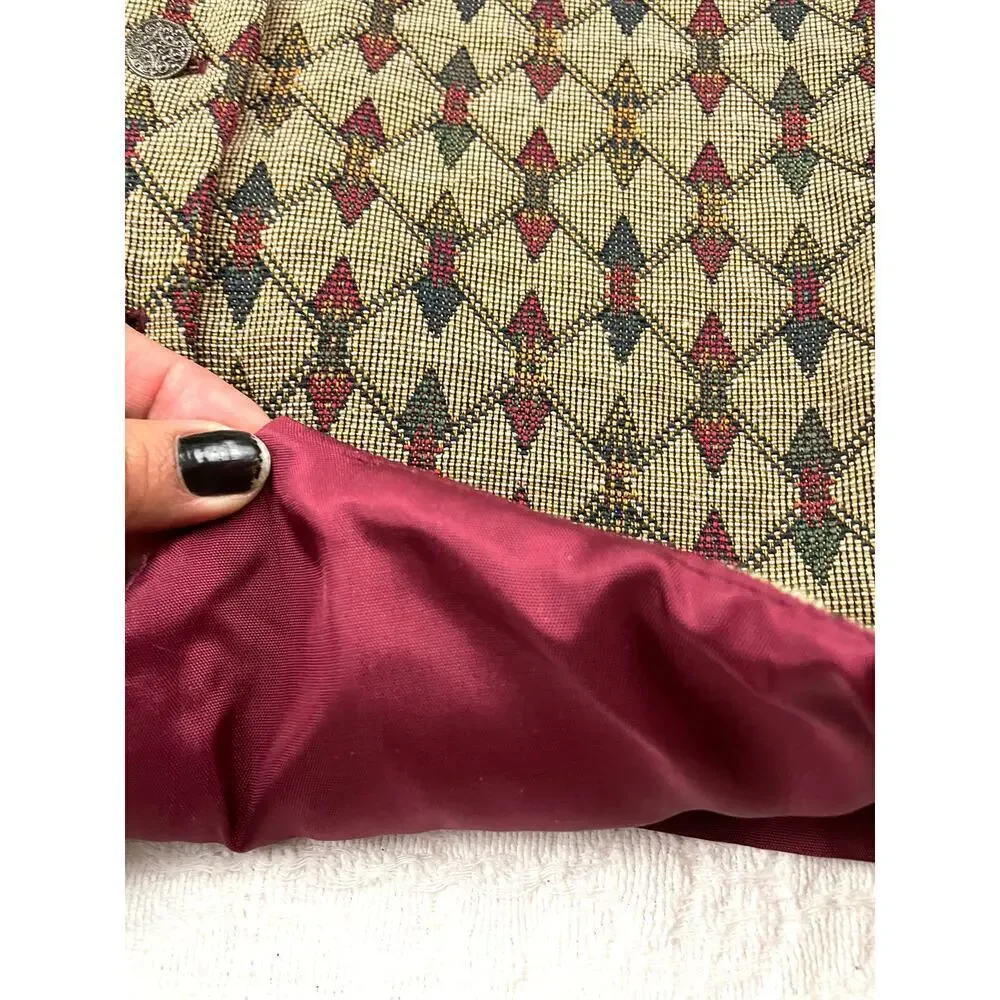 VTG Worthington Burgundy‎ Vest MEDIUM | Square Design | NWT Retro 90s Y2K USA